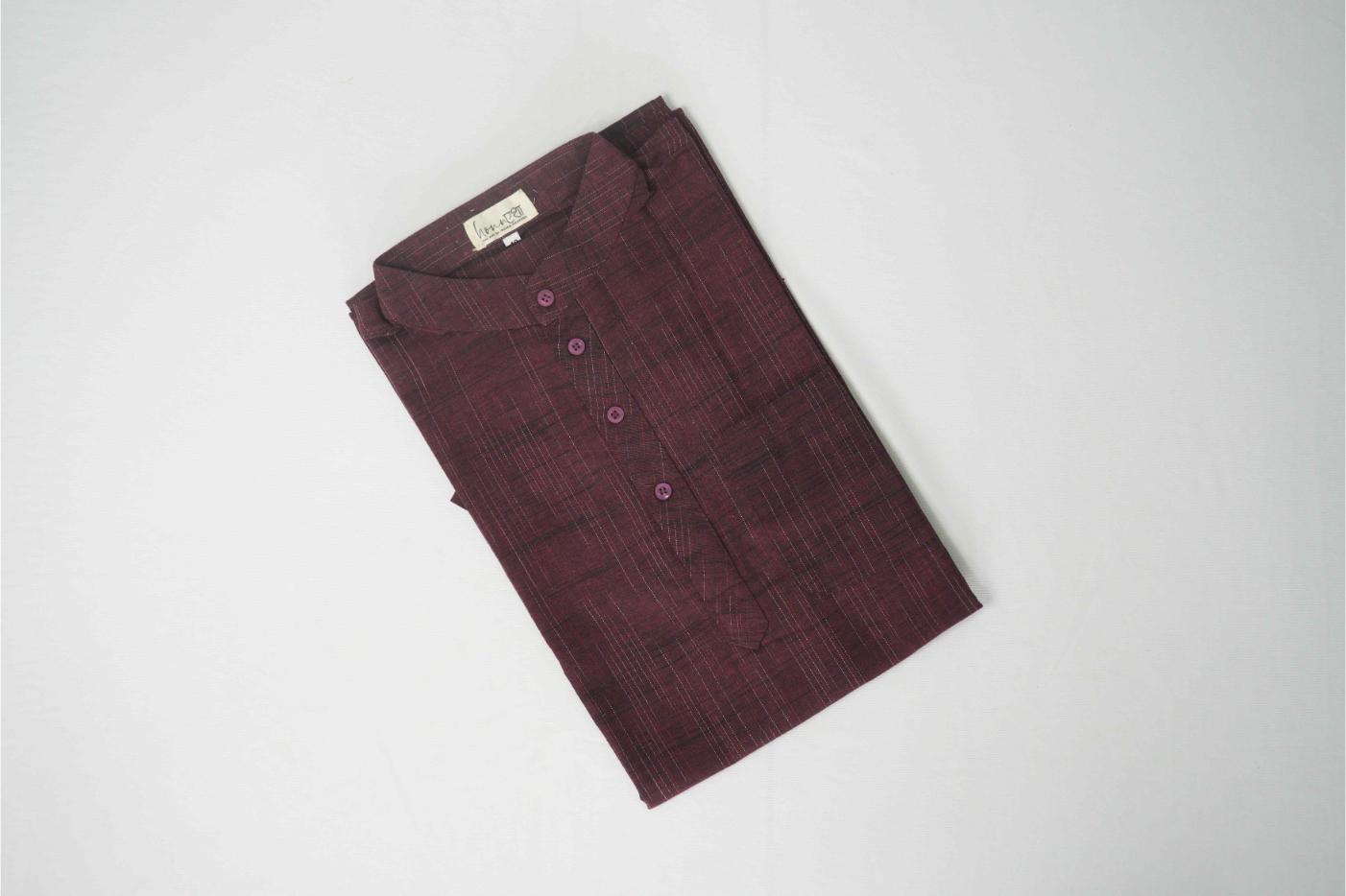 Khadi Half sleeve short kurta | Honnesha