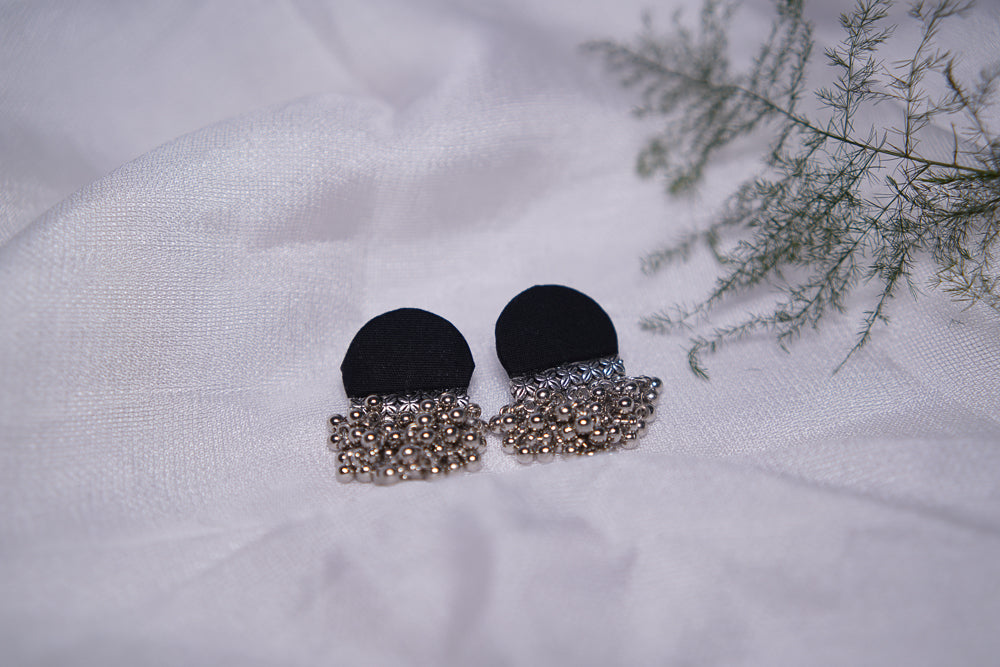 Black SemiCircle Top | Handcrafted Earrings