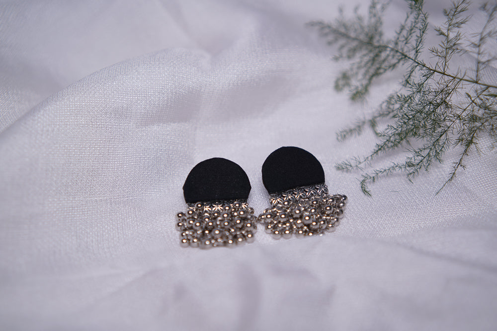 Black SemiCircle Top | Handcrafted Earrings