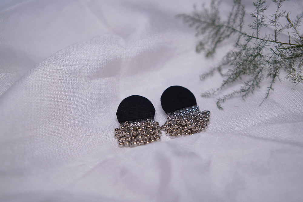 Black SemiCircle Top | Handcrafted Earrings