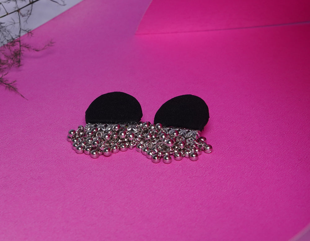 Black SemiCircle Top | Handcrafted Earrings