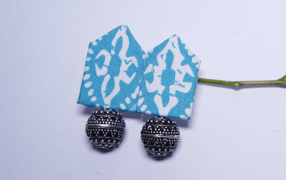Boho Flair |Berry Blue Floral| Handcrafted Earrings