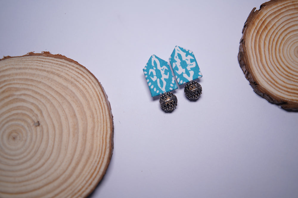 Boho Flair |Berry Blue Floral| Handcrafted Earrings